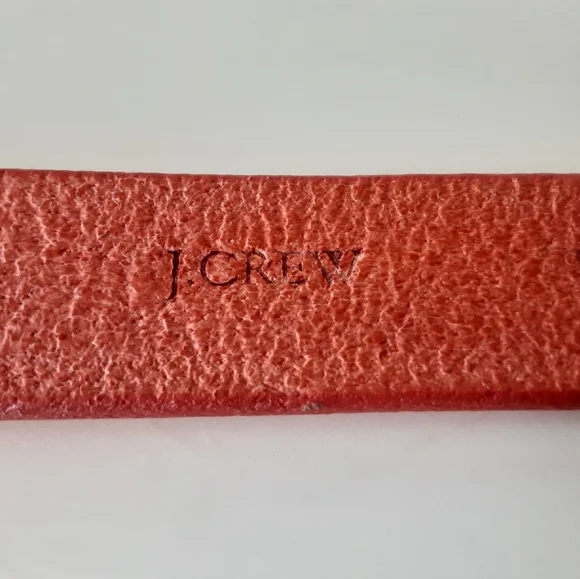 J. CREW Skinny Orange Leather Belt Brass Buckle Sz Small  - 61930EUC - Picture 5 of 5